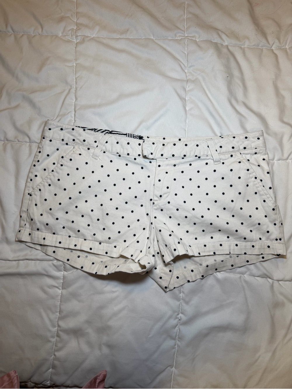 Volcom White Polka Dot Women's Jean Shorts